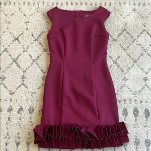 Donna Ricco Red Pleated Sheath Mini Dress